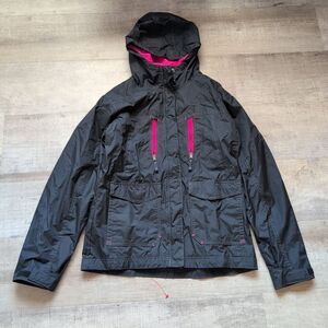 Columbia Omni Shield Youth 14/16 Girls Black Pink Windbreaker Jacket